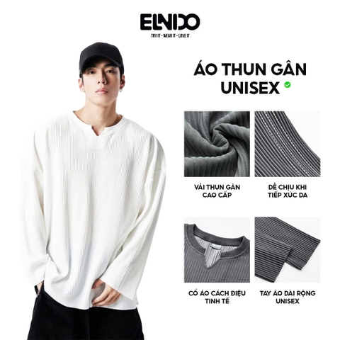 Áo thun gân nam dài tay unisex