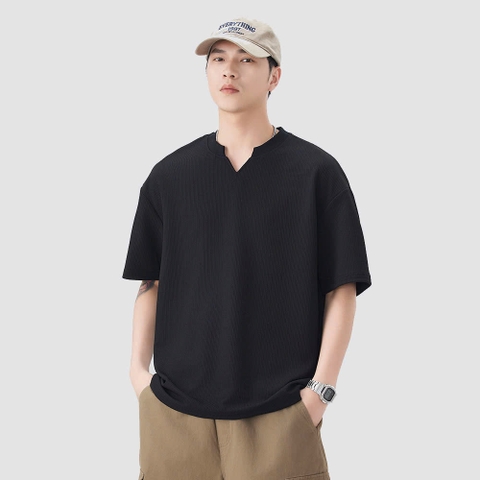 Áo thun gân nam ngắn tay unisex