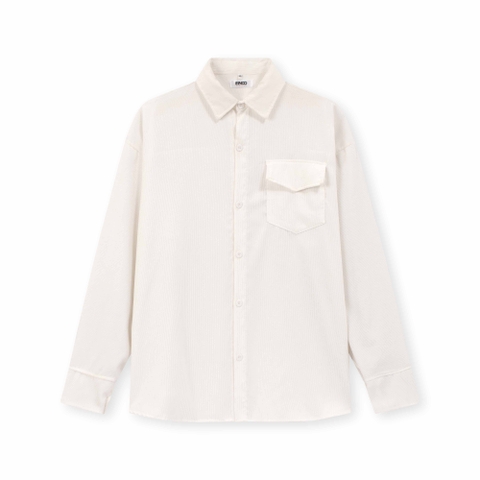 Áo sơ mi nam nữ form rộng dài tay chất vải nhung tăm