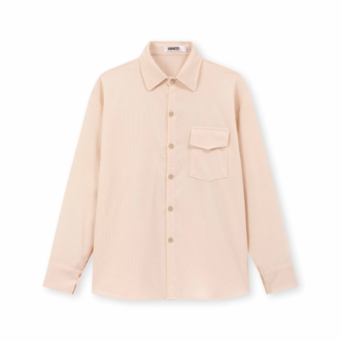 Áo sơ mi nam nữ form rộng dài tay chất vải nhung tăm