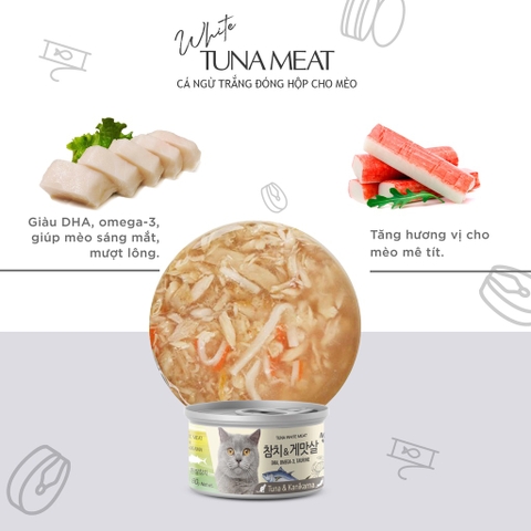 Pate Meowow - THỊT HỘP CHO MÈO TUNA WHITE MEAT