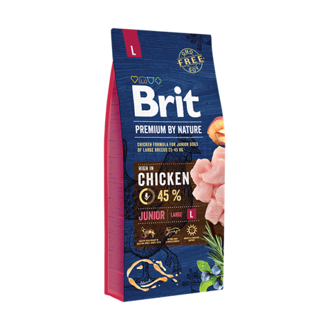 Hạt BRIT Premium by Nature JUNIOR L cho Chó con giống lớn