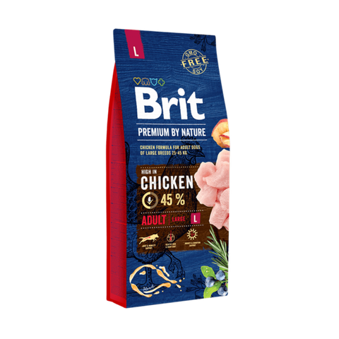 Hạt BRIT Premium by Nature ADULT L cho Chó giống lớn trưởng thành 25-45kg