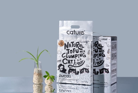 7L-2.8kg Cát Cature Tofu&Bentonite&Wood - Cát Đậu mix Đất sét mix Gỗ (bạc)