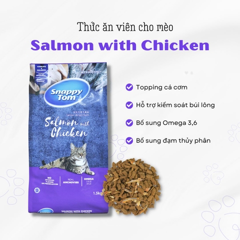 Hạt Snappy Tom Salmon & Chicken Cá Hồi & Thịt Gà