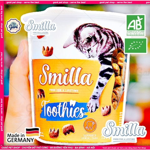 Hộp 125gr - Snack bánh thưởng dạng cốc Smilla cho Mèo đủ dòng Ringlies, Crossies, Hearties, Toothies thơm ngon sạch răng