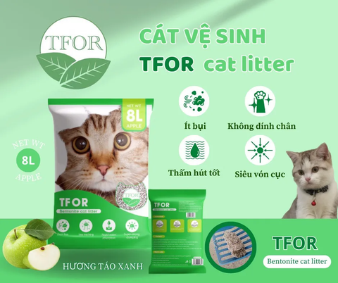 Cát đất sét TFOR 8L cho Mèo
