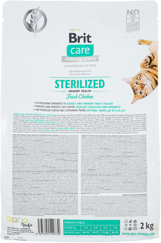 Hạt Brit Care Cat STERILIZED URINARY HEALTH Grain-Free cho Mèo tiết niệu
