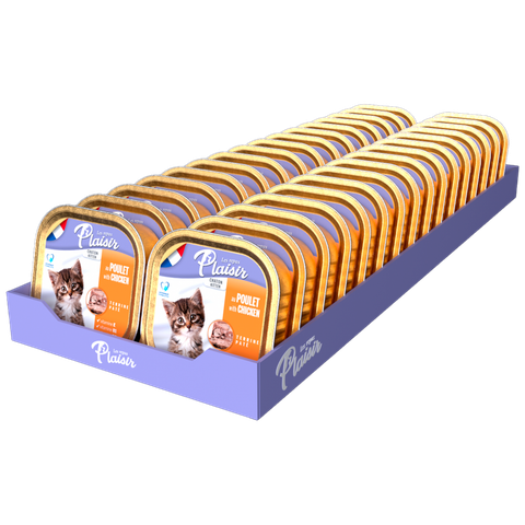 Pate Plaisir cho Mèo lon 100gr Chicken Kitten, Salmon, Tuna
