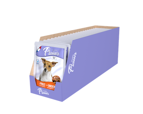 Pate Plaisir cho Chó gói 100gr Dog Beef & Chicken vị Bò & Gà