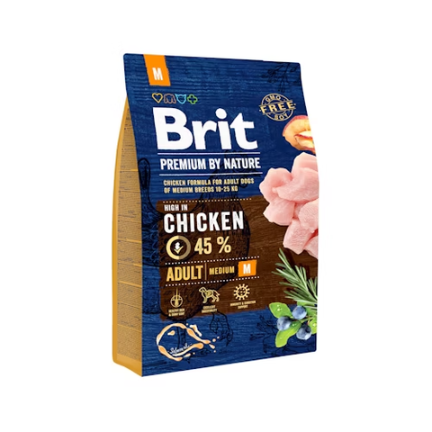 Hạt BRIT Premium by Nature ADULT M cho Chó giống nhỡ