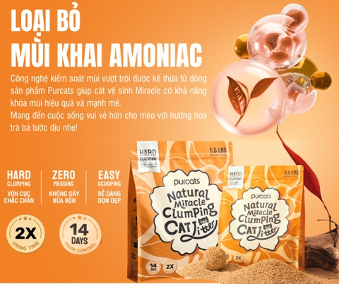 Cát sắn Purcats Natural Miracle Clumping Cat Litter