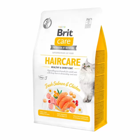 Hạt Brit Care Cat HAIRCARE HEALTHY & SHINY COAT Grain-Free dưỡng lông cho Mèo