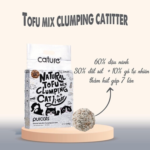7L-2.8kg Cát Cature Tofu&Bentonite&Wood - Cát Đậu mix Đất sét mix Gỗ (bạc)