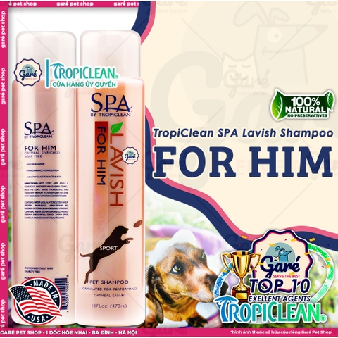 473ml - Sữa tắm SPA Lavish TropiClean  dưỡng lông thiên nhiên cho Chó và Mèo- TropiClean SPA Lavish Shampoo