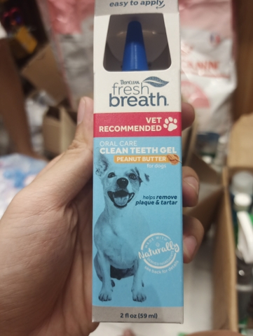 Peanut Butter -Certified Wellness Collection Vet Recommended Oral Care Clean Teeth Gel - Gel vệ sinh răng miệng Tropiclean cho Chó vị Bơ đậu phộng