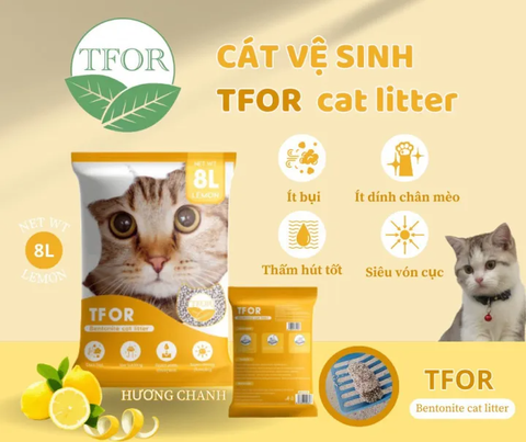 Cát đất sét TFOR 8L cho Mèo