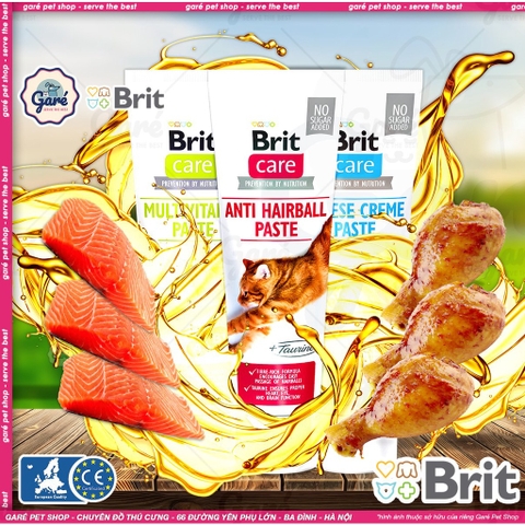 100gr - Gel chức năng cho Mèo Brit Care Cat Paste Chống búi lông, hỗ trợ tiêu hóa và bổ sung vitamin-Gel dinh dưỡng mèo