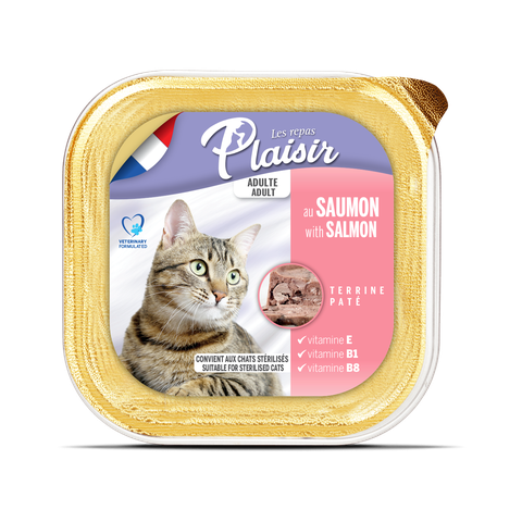 Pate Plaisir cho Mèo lon 100gr Chicken Kitten, Salmon, Tuna