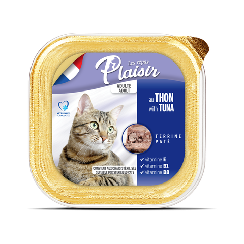 Pate Plaisir cho Mèo lon 100gr Chicken Kitten, Salmon, Tuna