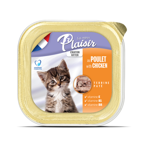 Pate Plaisir cho Mèo lon 100gr Chicken Kitten, Salmon, Tuna