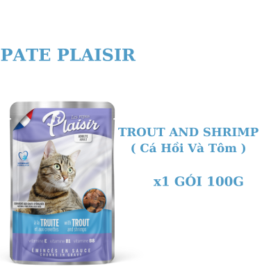 Pate Plaisir gói 100g cho Mèo Trout Beef Chicken Salmon