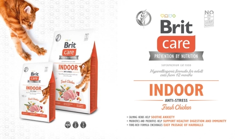 Hạt Brit Care Cat INDOOR ANTI-STRESS Grain-Free cho Mèo