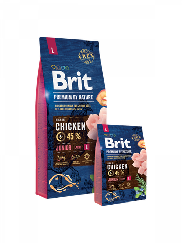Hạt BRIT Premium by Nature JUNIOR L cho Chó con giống lớn