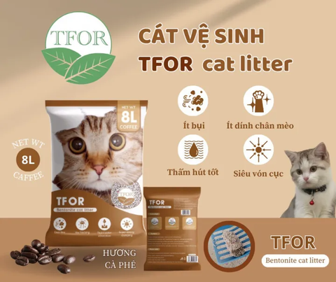 Cát đất sét TFOR 8L cho Mèo