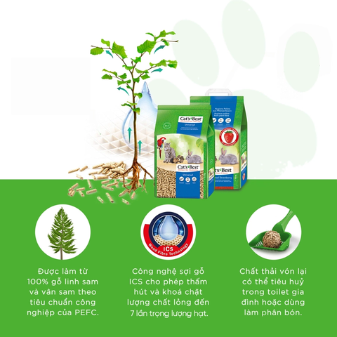 Cát gỗ Universal Cat's Best - CÁT MÈO VỆ SINH HỮU CƠ VÓN CỤC KHỬ MÙI VÀ VI TRÙNG CAT'S BEST UNIVERSAL