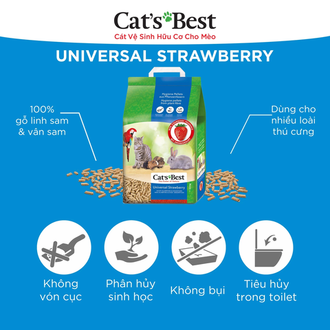 Cát gỗ Universal Cat's Best - CÁT MÈO VỆ SINH HỮU CƠ VÓN CỤC KHỬ MÙI VÀ VI TRÙNG CAT'S BEST UNIVERSAL