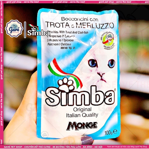 100gr - Pate Chunkies Simba CÁ Hồi Cá Tuyết cho Mèo
