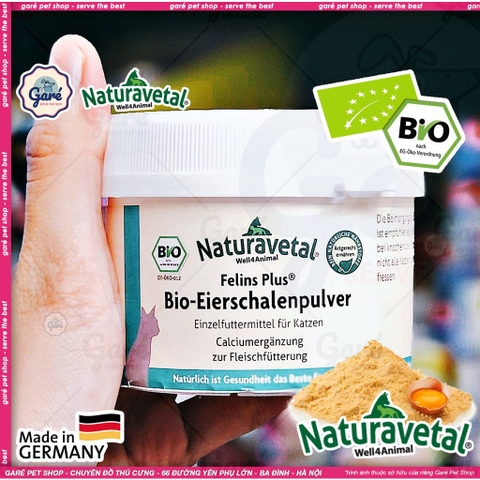 100gr - Bột vỏ trứng Bio-Eierschalenpulver Naturavetal bổ sung canxi cho Mèo canxi photpho