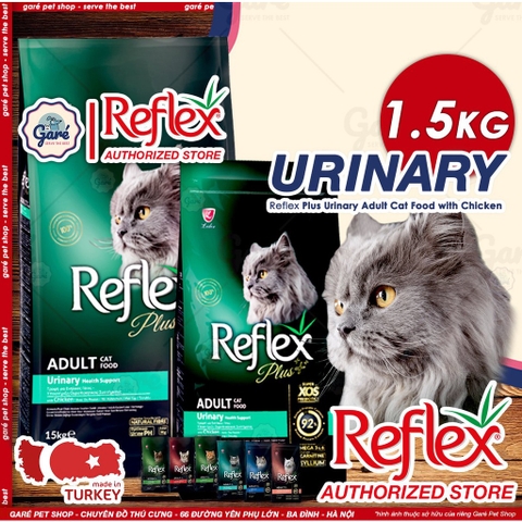 1.5kg - Hạt Reflex Plus cho Mèo con Mèo lớn tiết niệu Urinary, ngừa búi lông Hairball
