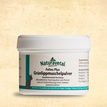 Bột vẹm xanh Grünlippmuschelpulver NaturaVetal hỗ trợ da lông, xương khớp vận động nhập Đức cho Mèo