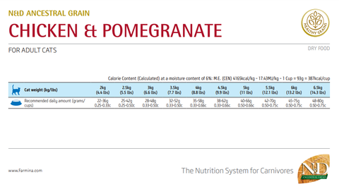Hạt Ancestral Grain Adult Cat Chicken Spelt Oats Pomegranate Farmina N&D - Hạt Farmina Gà Lúa mì Yến mạch Lựu cho Mèo trưởng thành
