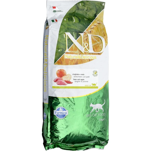 Hạt Adult Prime -Wild Boar & Apple | Hạt Farmina N&D Lợn rừng & Táo cho Mèo trưởng thành trên 12 tháng