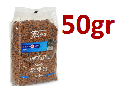 Hạt Felicia Derma Adult Cat Salmon hỗ trợ lông và da cho mèo lớn