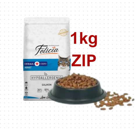 Hạt Felicia Derma Adult Cat Salmon hỗ trợ lông và da cho mèo lớn