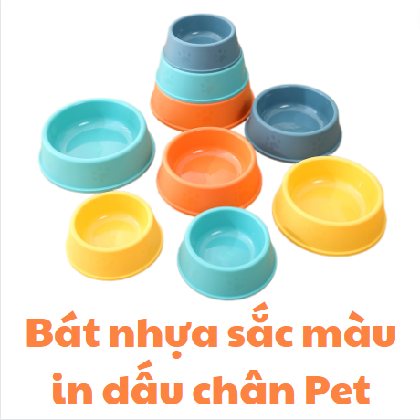 Bát nhựa sắc màu in hình chân Pet