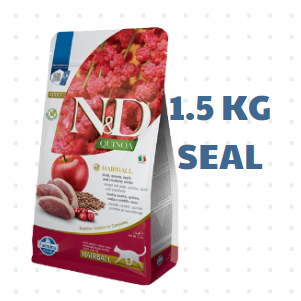 Hạt Quinoa Hairball -Duck, Quinoa, Apple and Cranberry | Hạt N&D Farmina Vịt, Quinoa, Táo, Nam việt quất cho Mèo Búi lông