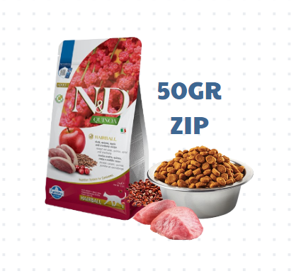 Hạt Quinoa Hairball -Duck, Quinoa, Apple and Cranberry | Hạt N&D Farmina Vịt, Quinoa, Táo, Nam việt quất cho Mèo Búi lông