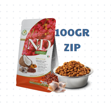 Hạt Adult CAT Quinoa Skin&Coat -Herring, Quinoa, Coconut, Turmeric Farmina N&D | Đẹp da lông Cá trích, Diêm mạch, Dừa, Nghệ Mèo trưởng thành