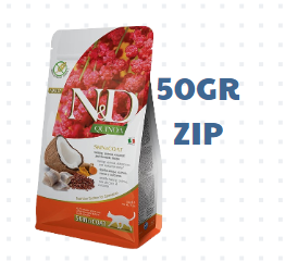 Hạt Adult CAT Quinoa Skin&Coat -Herring, Quinoa, Coconut, Turmeric Farmina N&D | Đẹp da lông Cá trích, Diêm mạch, Dừa, Nghệ Mèo trưởng thành