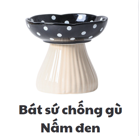 Bát sứ hình Nấm chống gù cho Chó Mèo