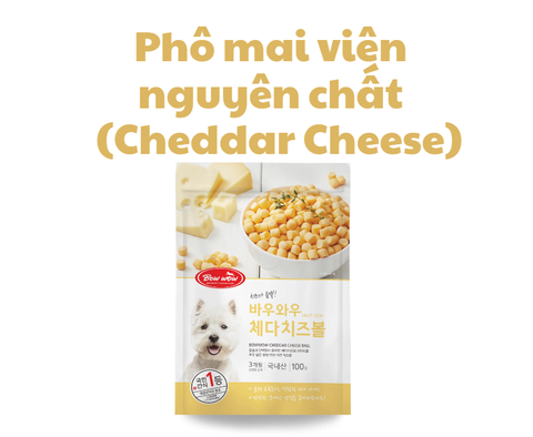 Cheddar Cheese Ball Bowwow - Phomai viên nguyên chất Bowwow