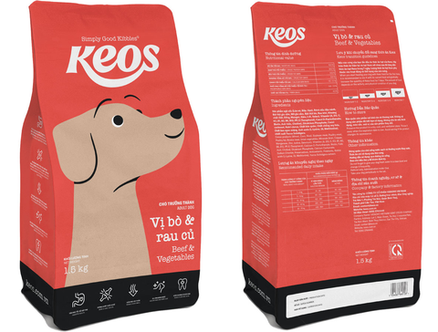 Hạt Keos Beef & Vegetables cho Chó trưởng thành vị Bò Rau củ