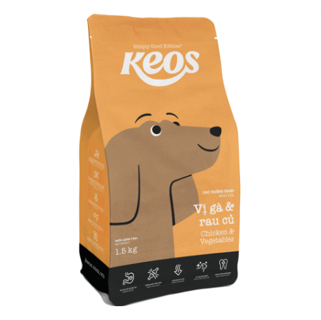 Hạt Keos Chicken & Vegetables cho Chó trưởng thành Gà Rau củ