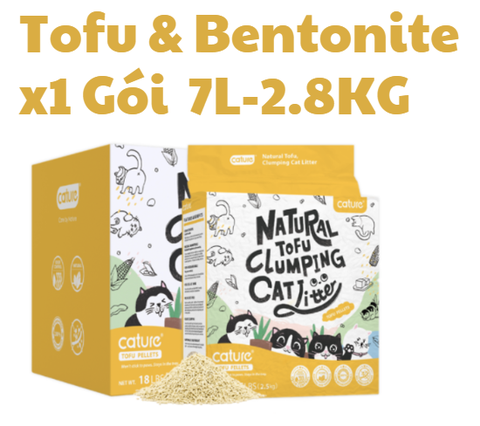 7L-2.8kg Cát Cature Tofu / Tofu & Bentonite - Cát Đậu nành / Đậu nành & Đất sét Hương sữa