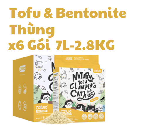 7L-2.8kg Cát Cature Tofu / Tofu & Bentonite - Cát Đậu nành / Đậu nành & Đất sét Hương sữa